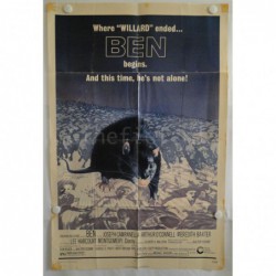 Ben 1972 US One Sheet Movie Poster Original 68x104cm Phil Karlson Lee Montgomery
