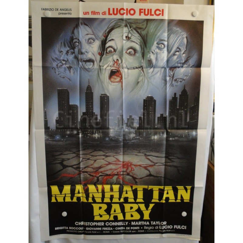 Manhattan Baby - 1982 Italy 2 Fogli Movie Poster Original 98x139cm Lucio Fulci