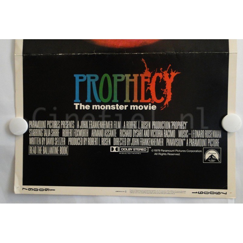 Prophecy - 1979 US Insert Movie Poster Original 35,5x91 John Frankenheimer