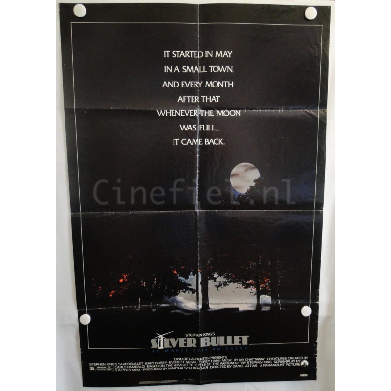Silver Bullet 1985 US One Sheet Movie Poster Original Daniel Attias Stephen King
