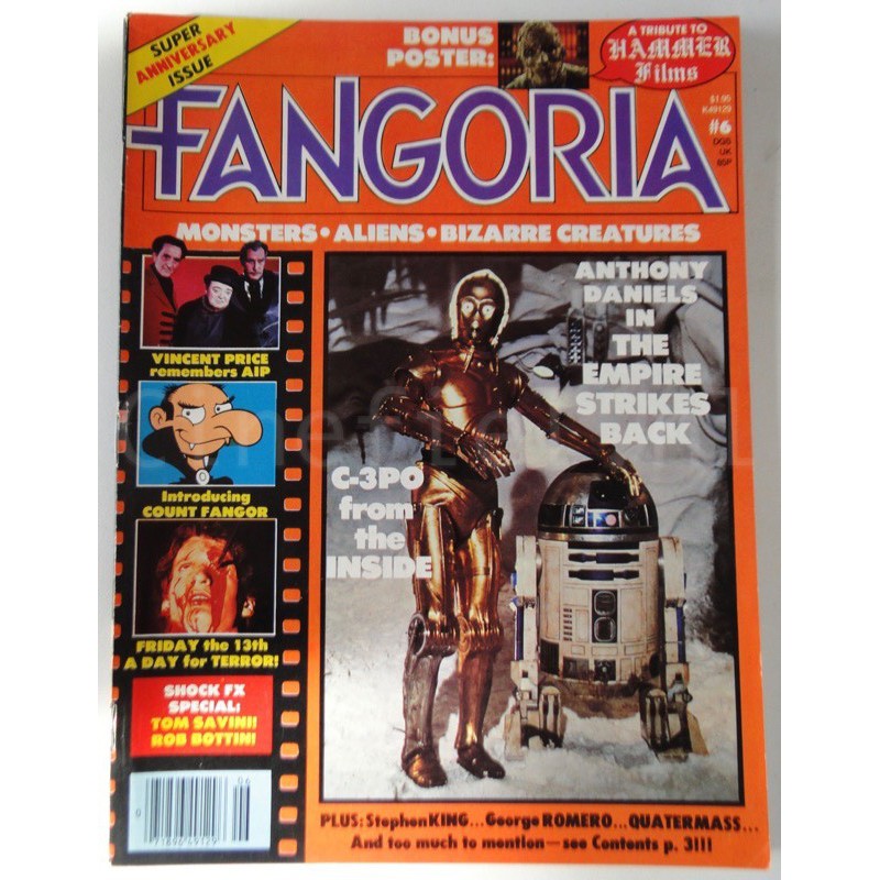 Fangoria No 6 - 1980 M/NM Star Wars Hammer poster Fantasy Film Magazine Horror
